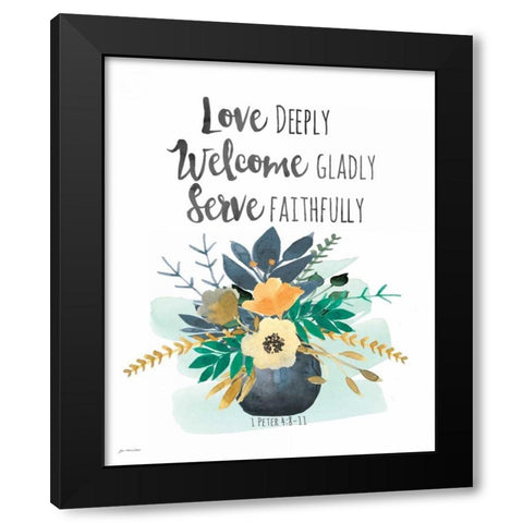 Serve Faithfully Black Modern Wood Framed Art Print with Double Matting by Moulton, Jo