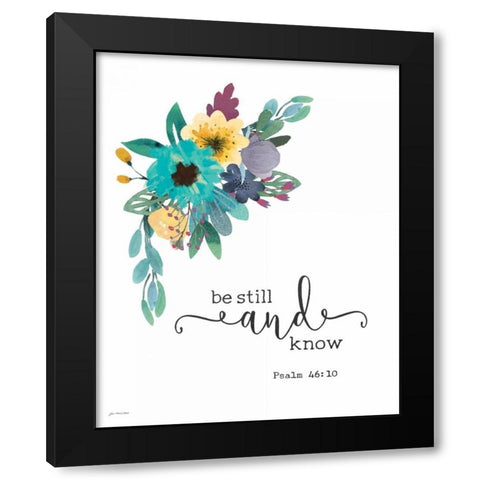 Be Still Black Modern Wood Framed Art Print with Double Matting by Moulton, Jo