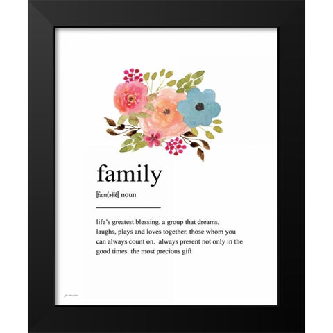 Family Definition Black Modern Wood Framed Art Print by Moulton, Jo