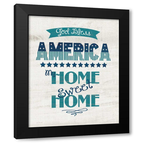 God Bless America Black Modern Wood Framed Art Print with Double Matting by Moulton, Jo