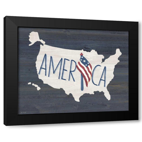 America Black Modern Wood Framed Art Print with Double Matting by Moulton, Jo