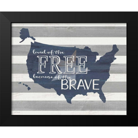 Map of the Free Black Modern Wood Framed Art Print by Moulton, Jo