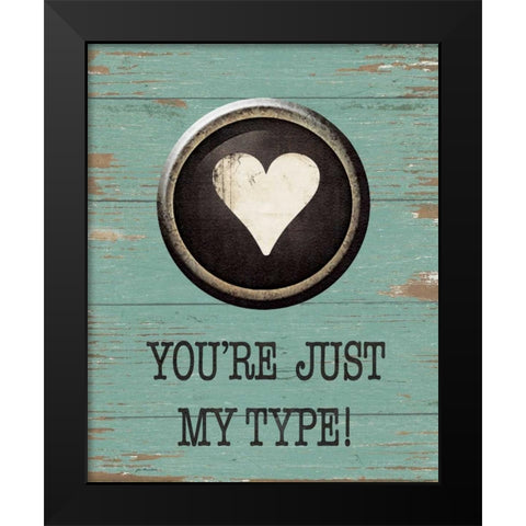 Type Key Name Black Modern Wood Framed Art Print by Moulton, Jo