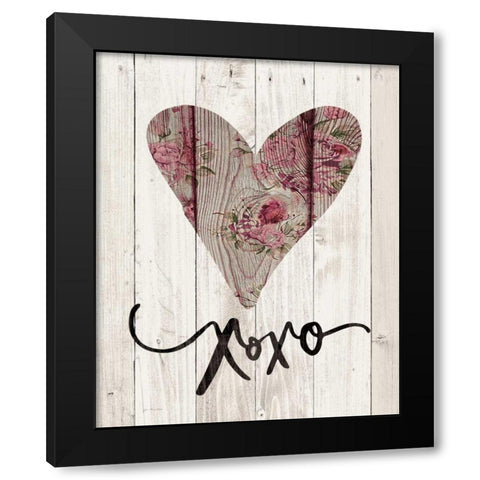 XOXO Black Modern Wood Framed Art Print by Moulton, Jo