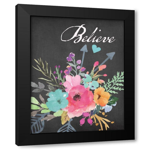Believe - Chalk Black Modern Wood Framed Art Print by Moulton, Jo