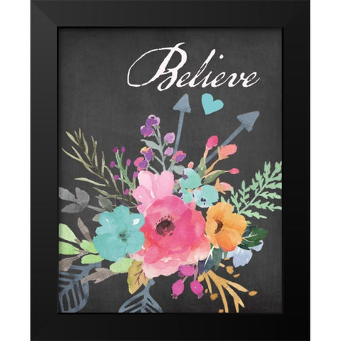 Believe - Chalk Black Modern Wood Framed Art Print by Moulton, Jo