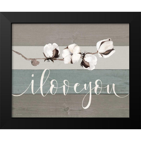 I Love You Black Modern Wood Framed Art Print by Moulton, Jo