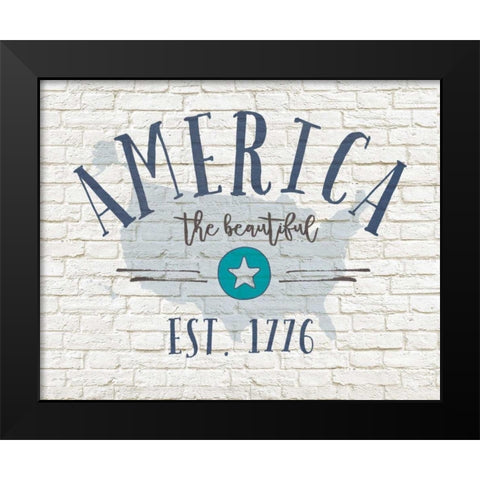 America Brick Black Modern Wood Framed Art Print by Moulton, Jo
