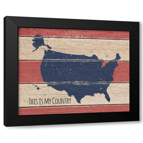This is My Country Black Modern Wood Framed Art Print with Double Matting by Moulton, Jo