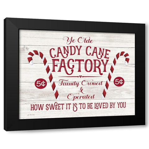 Candy Cane Factory Black Modern Wood Framed Art Print by Moulton, Jo