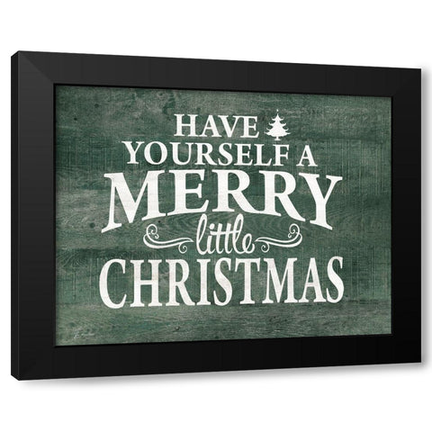 Merry Little Christmas Black Modern Wood Framed Art Print with Double Matting by Moulton, Jo