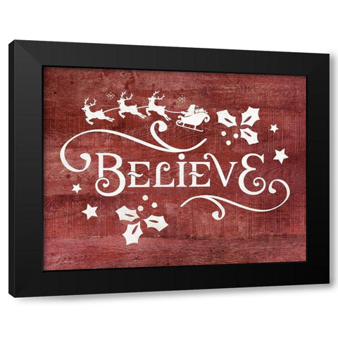 Believe Black Modern Wood Framed Art Print with Double Matting by Moulton, Jo