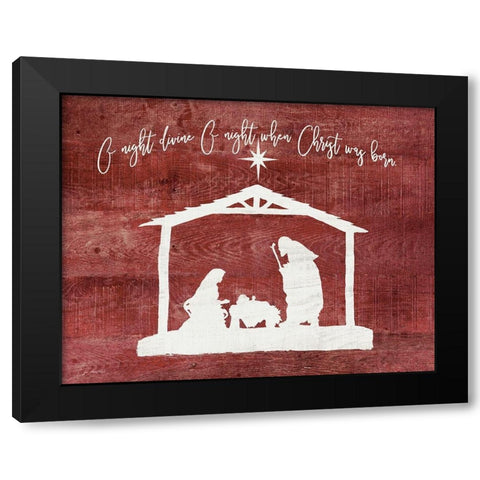 O Holy Night - Manger Black Modern Wood Framed Art Print by Moulton, Jo