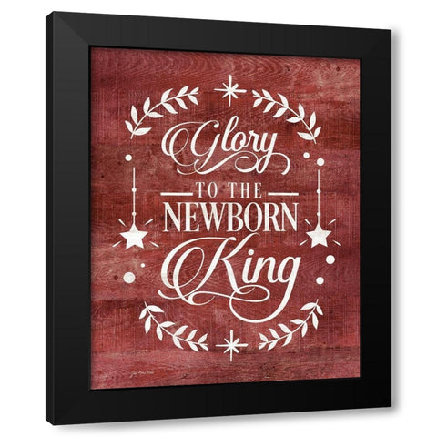 Glory to the Newborn King Black Modern Wood Framed Art Print with Double Matting by Moulton, Jo