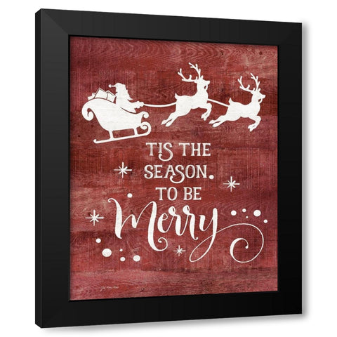 Season to be Merry Black Modern Wood Framed Art Print with Double Matting by Moulton, Jo