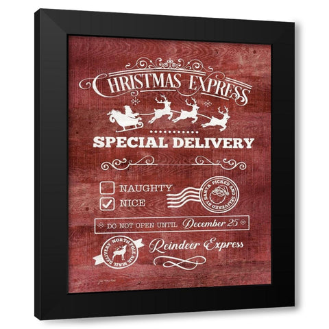 Christmas Express Black Modern Wood Framed Art Print by Moulton, Jo