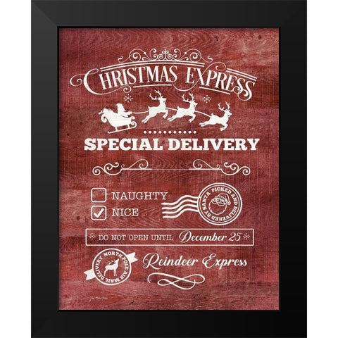 Christmas Express Black Modern Wood Framed Art Print by Moulton, Jo