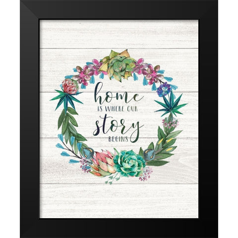 Home is Where Black Modern Wood Framed Art Print by Moulton, Jo