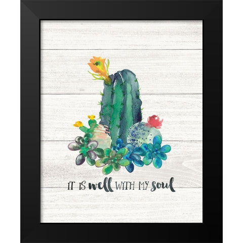 It Is Well Black Modern Wood Framed Art Print by Moulton, Jo