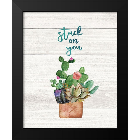 Stuck on You Black Modern Wood Framed Art Print by Moulton, Jo