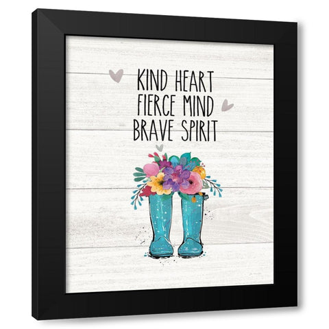 Kind Heart Black Modern Wood Framed Art Print by Moulton, Jo