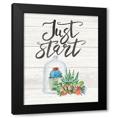 Just Start Black Modern Wood Framed Art Print with Double Matting by Moulton, Jo