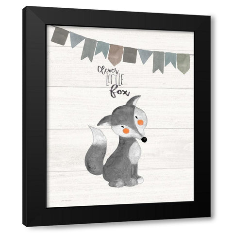 Clever Little Fox Black Modern Wood Framed Art Print by Moulton, Jo