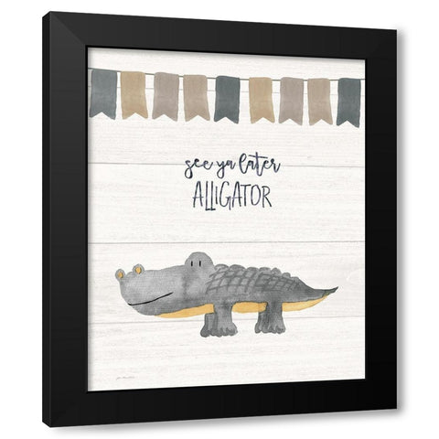 Later Alligator Black Modern Wood Framed Art Print by Moulton, Jo