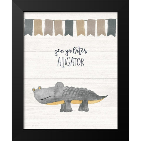 Later Alligator Black Modern Wood Framed Art Print by Moulton, Jo