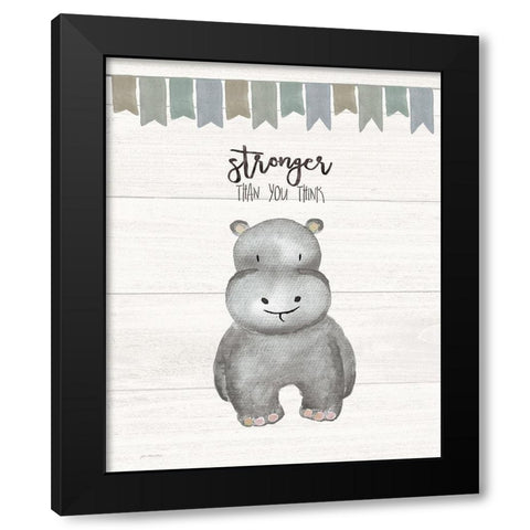 You Are Stronger Black Modern Wood Framed Art Print with Double Matting by Moulton, Jo