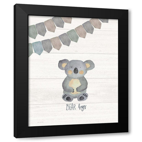 Bear Hugs Black Modern Wood Framed Art Print by Moulton, Jo