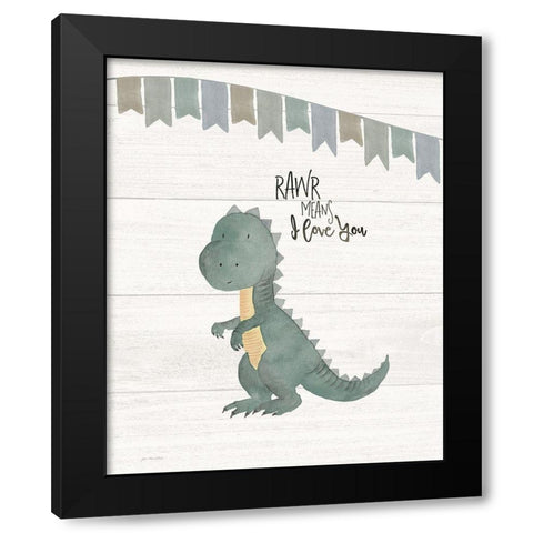 Rawr Means Black Modern Wood Framed Art Print with Double Matting by Moulton, Jo