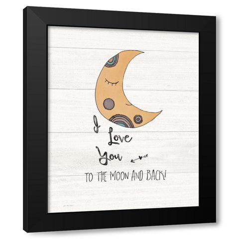 To the Moon Black Modern Wood Framed Art Print with Double Matting by Moulton, Jo