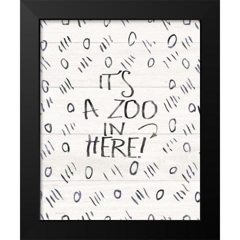Its a Zoo Black Modern Wood Framed Art Print by Moulton, Jo