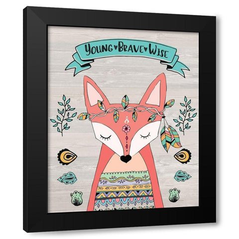 Young Brave Wise Black Modern Wood Framed Art Print with Double Matting by Moulton, Jo