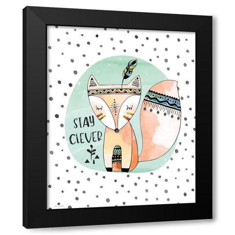 Clever Fox Black Modern Wood Framed Art Print by Moulton, Jo