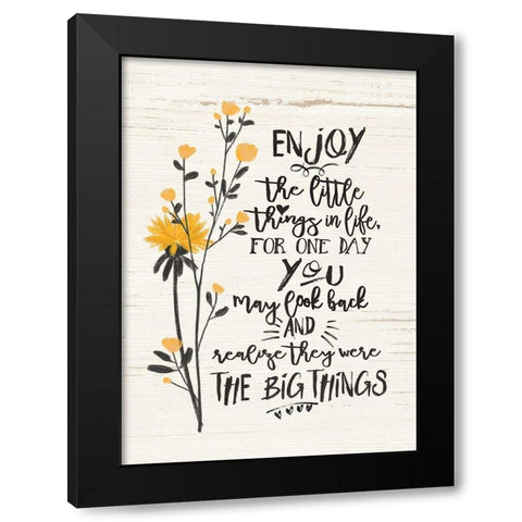 Little Things Black Modern Wood Framed Art Print by Moulton, Jo