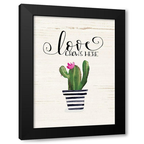 Love Grows Here Black Modern Wood Framed Art Print by Moulton, Jo