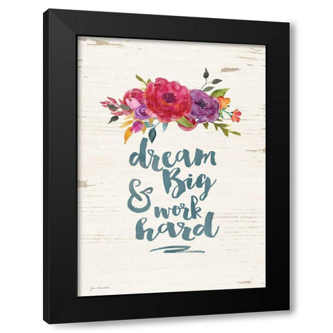 Dream Big Black Modern Wood Framed Art Print by Moulton, Jo
