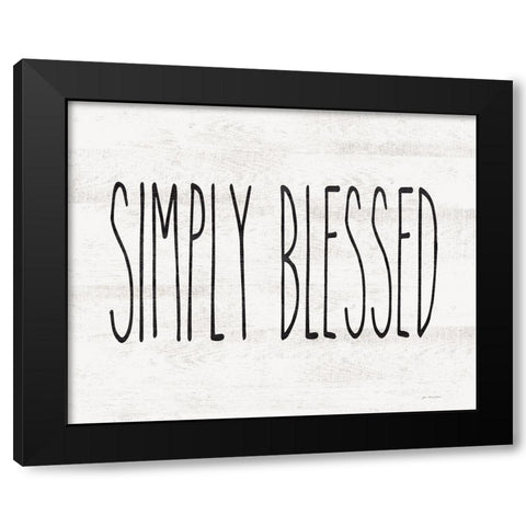 Simply Blessed Black Modern Wood Framed Art Print by Moulton, Jo