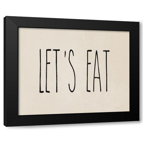 Lets Eat Black Modern Wood Framed Art Print by Moulton, Jo