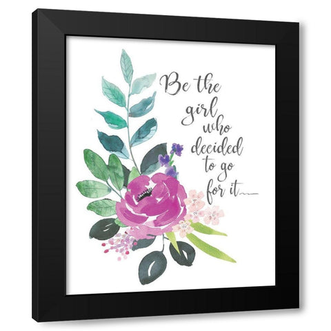 Go For It Black Modern Wood Framed Art Print with Double Matting by Moulton, Jo