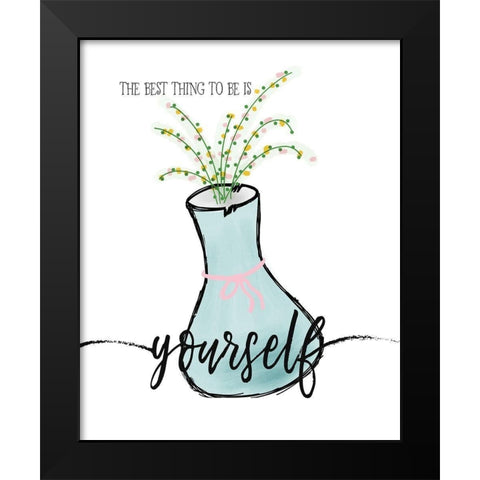 Yourself Black Modern Wood Framed Art Print by Moulton, Jo