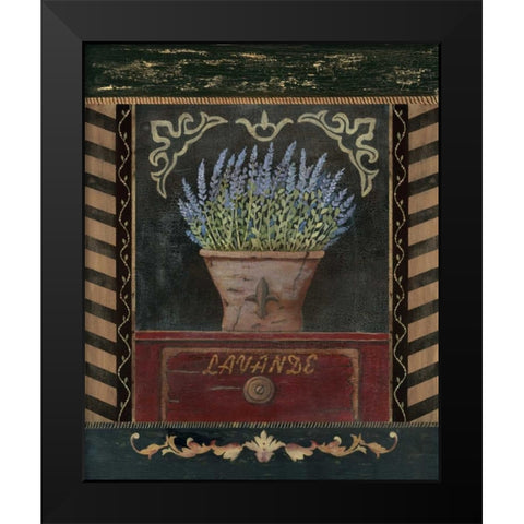 Lavander Black Modern Wood Framed Art Print by Moulton, Jo