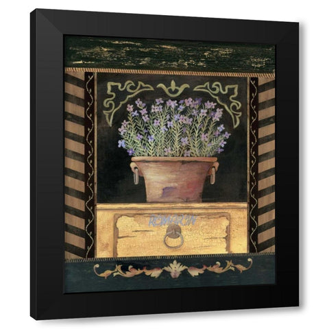 Romarin Black Modern Wood Framed Art Print with Double Matting by Moulton, Jo