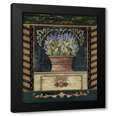 Sage Black Modern Wood Framed Art Print with Double Matting by Moulton, Jo