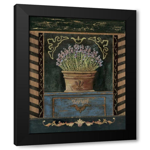 Thyme Black Modern Wood Framed Art Print with Double Matting by Moulton, Jo