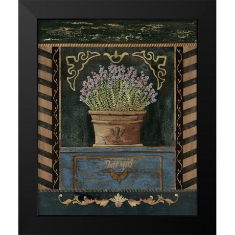 Thyme Black Modern Wood Framed Art Print by Moulton, Jo