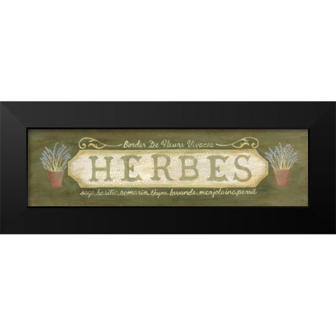 Herbs Black Modern Wood Framed Art Print by Moulton, Jo