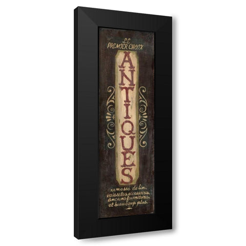 Antiques Black Modern Wood Framed Art Print by Moulton, Jo